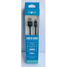 Kit 10 Cabo Dados Carga Usb Inova V8 1m Rapido Atacado Cor Preto Foto mini  2