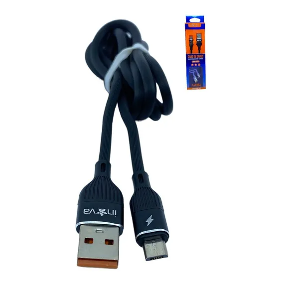Kit 10 Cabo Dados Carga Usb Inova V8 1m Rapido Atacado Cor Preto Foto 1