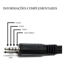 Kit 10 Cabo P2 4c + 3 Rca Niquel (g/v/a/a) 1,5m Mxt Atacado. Cor Preto Foto mini 4