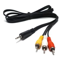 Kit 10 Cabo P2 4c + 3 Rca Niquel (g/v/a/a) 1,5m Mxt Atacado. Cor Preto Foto mini 2
