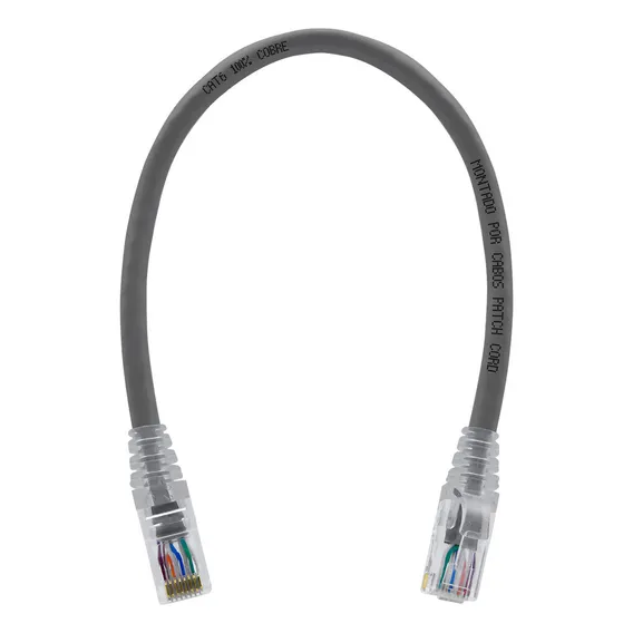 Kit 10 Cabo Rede Patch Cord Cat6 100% Cobre 20 CentÃmetros Foto 1