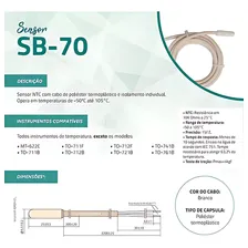 Kit 10 Cabo Sensor De Temperatura Full Gauge Ntc 2m Sb70 Foto mini 4