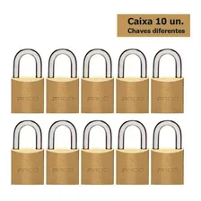 Kit 10 Cadeado Latao Pado Com Chave Lt 30mm Cor Dourado Foto  mini 1