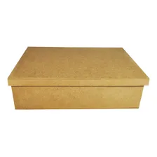 Kit 10 Caixa Retangular Tampa Sapato 30x20x9 Mdf Madeira Cor Cru Foto mini 1