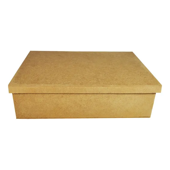 Kit 10 Caixa Retangular Tampa Sapato 30x20x9 Mdf Madeira Cor Cru Foto 1
