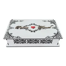 Kit 10 Caixas 27x17x5 Casamento Convite Padrinhos Mdf Cor Branco Foto  mini 1