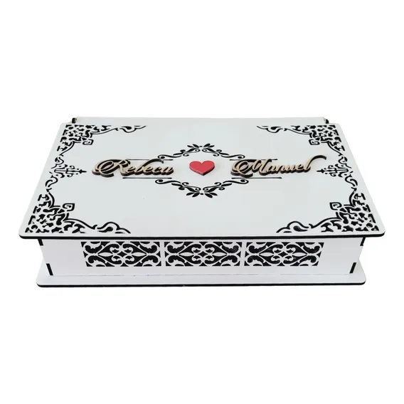 Kit 10 Caixas 27x17x5 Casamento Convite Padrinhos Mdf Cor Branco Foto 1