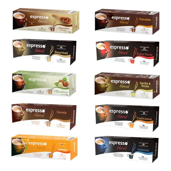 Kit 10 Caixas Cápsulas Compatíveis Nespresso Aromatizados Foto 1