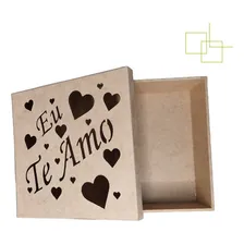 Kit 10 Caixas Mdf Eu Te Amo Presente Namorados Amor 15x15x5 Foto mini 4