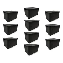 Kit 10 Caixas Organizadoras Rattan Preta 15 Litros Arqplast Cor Organizadora Foto  mini 1