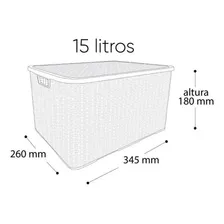 Kit 10 Caixas Organizadoras Rattan Preta 15 Litros Arqplast Cor Organizadora Foto mini  3