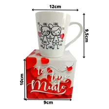 Kit 10 Canecas Dia Dos Namorados 250ml Caixinha Porcelana Foto mini  3