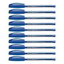 Kit 10 Caneta Esferográfica Azul Faber Castell Trilux Foto  mini 1