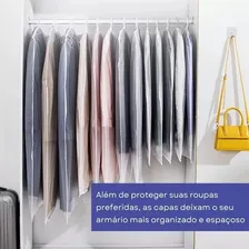 Kit 10 Capa Protetora De Roupa Terno Vestido Com Zíper Cor Transparente Foto mini 4