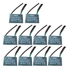 Kit 10 Capacitor Ventilador 07 09x400v 3fios Quadrado Cbb61 400v Foto mini 1