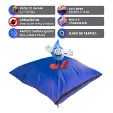 Kit 10 Capas Almofada C/ Zíper 45cm Azul Impermeavel Atacado Foto mini 2