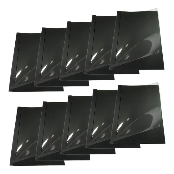 Kit 10 Capas Encadernação Térmica Até 60 Folhas A4 Preta Foto 1