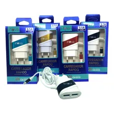 Kit 10 Carregador Inova Prime 3.1a V8 2 Usb Atacado Cor Branco Foto mini 1