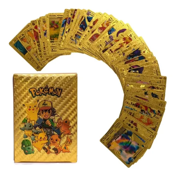 Kit 10 Cartas Pokemon Folha De Ouro Douradas Edicao Limitada Foto 1