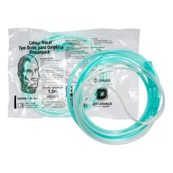 Kit 10 Cateter Nasal Oxigênio Tipo Óculos Adulto Descarpack Foto 1