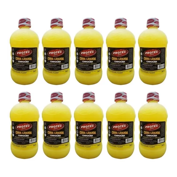 Kit 10 cera liquida carnauba Protec 500ml limpeza e brilho Foto 1