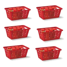 Kit 10 Cesta Vermelha Organizadora Media N356-4 Niquelart Cor Vermelho Foto  mini 1