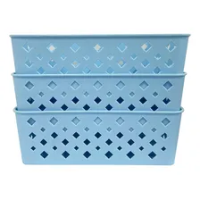 Kit 10 Cesto Multiuso Organizador Premium Azul 123organizei Foto mini  3