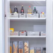 Kit 10 Cesto Organizador Cozinha Lavanderia Com Alças Branco Foto mini 2