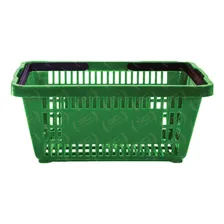 Kit 10 Cestos Compras 16l Plástica D100 Verde Supermercado Foto mini  2