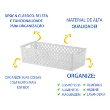 Kit 10 Cestos Organizadores Cozinha Casa Quadratta Branco Foto mini 3