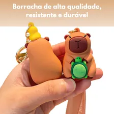 Kit 10 Chaveiros Capivara De Borracha Silicone Sortidos Cor Marrom-claro Foto mini 4