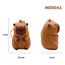 Kit 10 Chaveiros Capivara De Borracha Silicone Sortidos Cor Marrom-claro Foto mini 2
