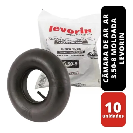 Kit 10 Câmara De Ar Ar 3.50-8 Moldada Levorin Foto 1