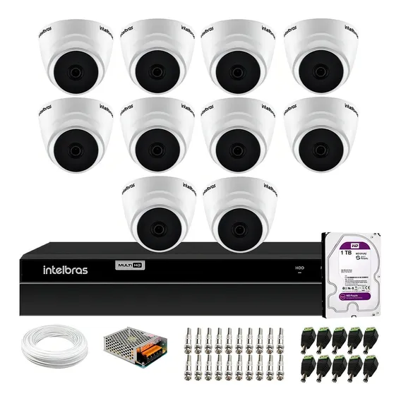Kit 10 Câmeras Intelbras Dome Full Hd 2mp Dvr 16 Canais 1tb Foto 1