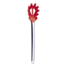 Kit 10 Colher P/espaguete Silicone Cabo Inox 33cm Cabo Aço Foto mini 3