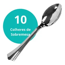Kit 10 Colher Sobremesa Descartável Luxo Cromada Ovo Pascoa Foto mini 4