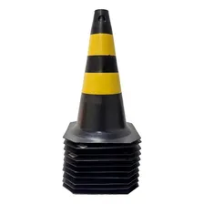 Kit 10 Cone De Sinalização Transito Pvc 50cm Laranja/branco Cor Preto E Amarelo Foto mini 3