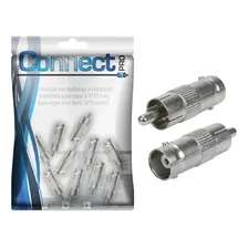 Kit 10 Conector Adaptador Bnc Macho Para Rca Fêmea - Cftv Foto  mini 1