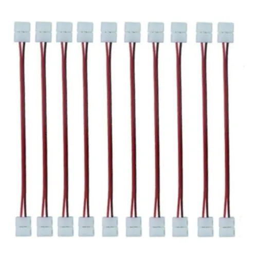 Kit 10 Conector Emenda Fita Led 3528 5050 Extensão 2 Vias Foto 1