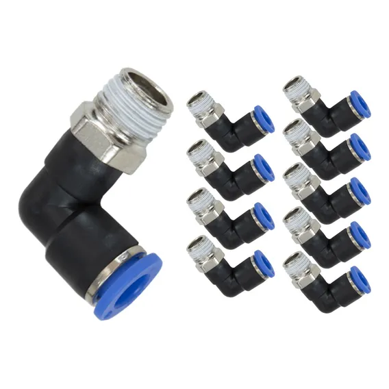 Kit 10 Conector Engate Rápido Cotovelo 1/4 X 6mm Pneumática Foto 1
