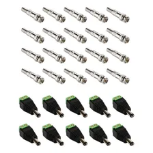 Kit 10 Conector P4 + 20 Bnc Macho Dvr Cftv Cameras Co115 Foto mini 1