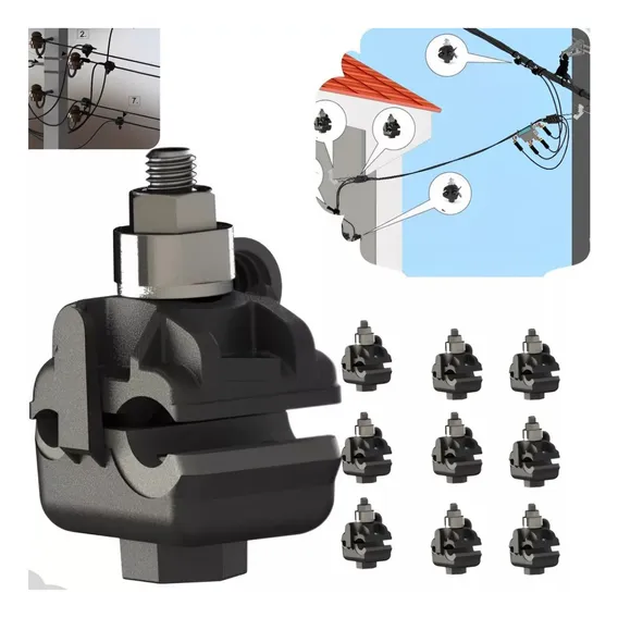 Kit 10 Conector Perfurante Cdp 16-95mm Derivação 4-35mm Cor Preto Foto 1