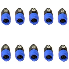 Kit 10 Conector Plug Speakon Macho 4 Polos Cor Preto Foto mini 1