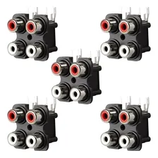 Kit 10 Conector Rca 2x2 Av4-8,4-7 Painel Vermelho E Branco Foto mini 2