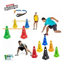Kit 10 Cones Furado C/ Barreira Funcional Agilidade Colorido Foto mini 1