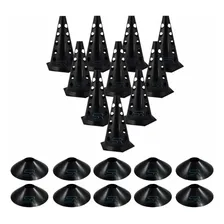 Kit 10 Cones Furado Demarcat贸rio + 10 Pratos Agilidade Black Foto mini 1