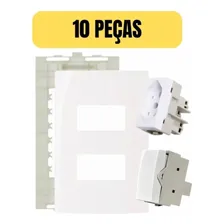 Kit 10 Conjunto 4x2 Tomada 20a + Interruptor Simples Sleek Foto mini 1