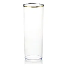 Kit 10 Copo Long Drink C/borda Dourada 340ml Cor Transparente Foto mini 1