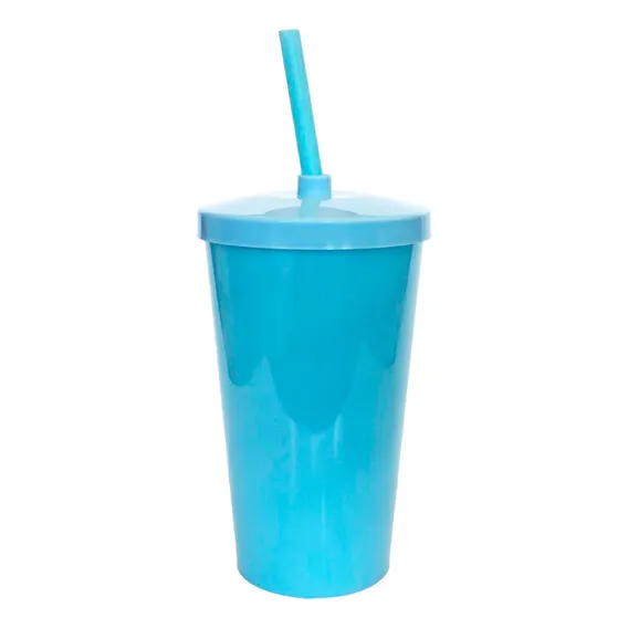 Kit 10 Copos Twister Shake 500ml Com Tampa E Canudo Foto 1