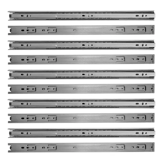 Kit 10 Corrediça Telescópica 45cm Para Gaveta Trilho 5 Pares Foto 1